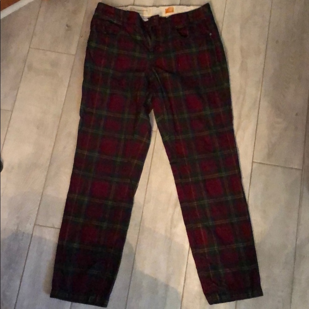 Anthro corduroy plaid pants size 29